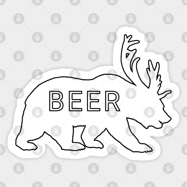 bear deer beer Sticker by DisenyosDeMike